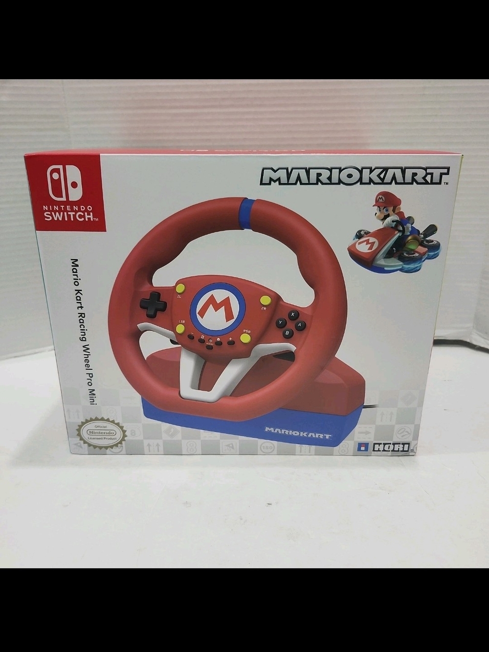 Nintendo Mario Kart Red Steering Wheel Controller with Blue Base